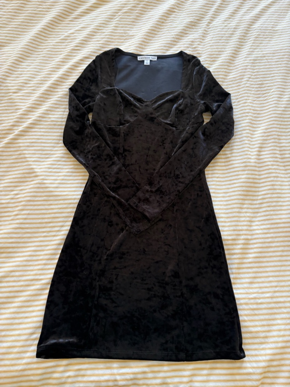And Now This (Macy’s) Black Velvet Long Sleeve Dress